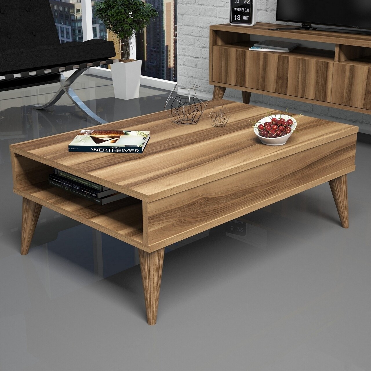 Masuta de cafea Best Walnut, Hommy Craft, 90x60x34,6 cm, aluna - imagine 4